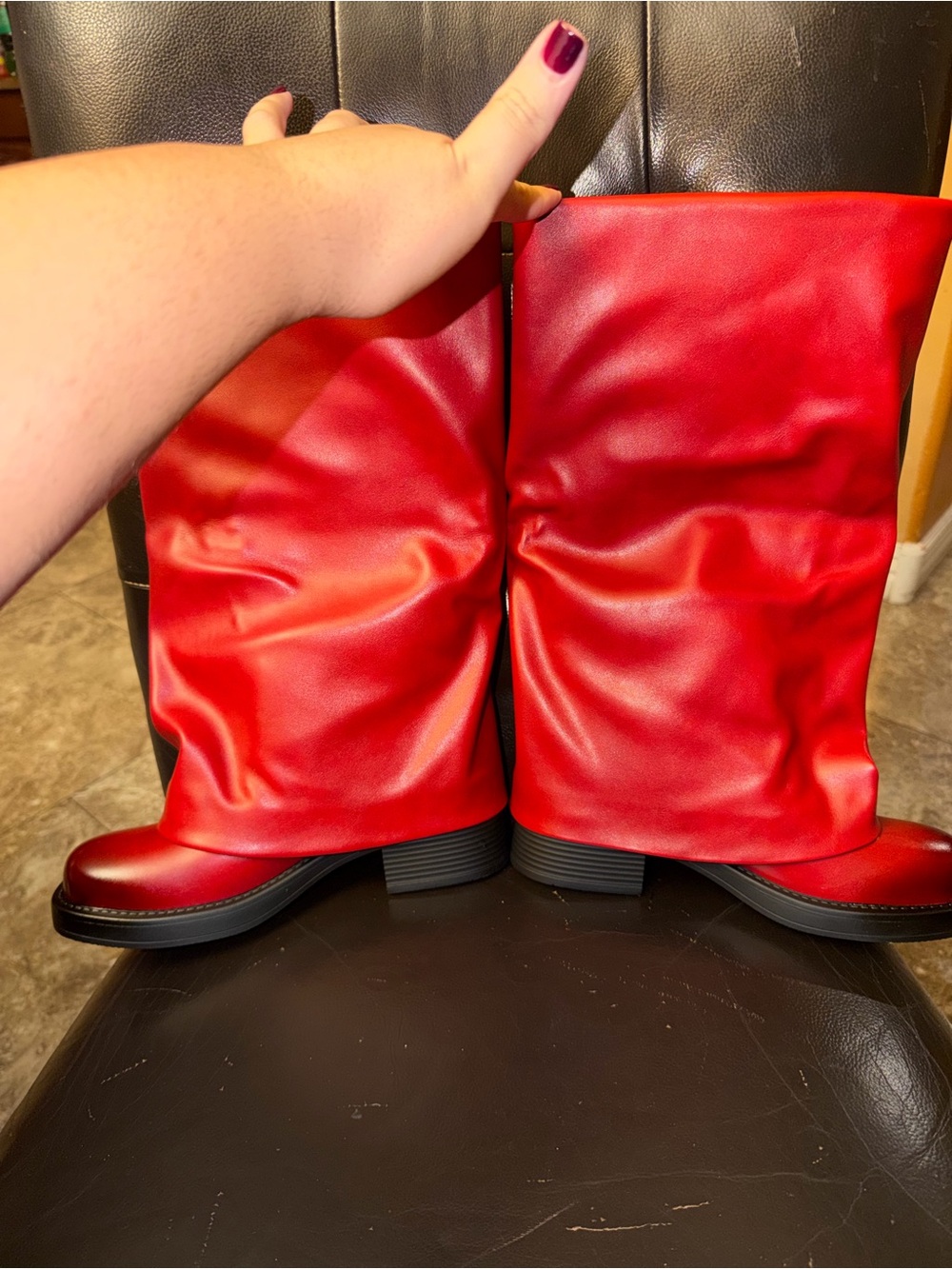Bold Red Mid-Calf Fashion Boots